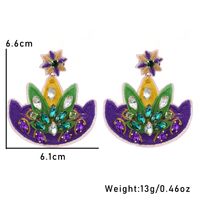1 Pair Embroidery Color Block Embroidery Inlay Cloth Glass Rhinestones Drop Earrings main image 4