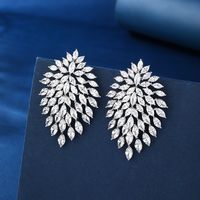 1 Pair Elegant Glam Luxurious Geometric Tassel Plating Inlay Copper Zircon Earrings sku image 2