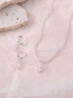 Cute Shiny Heart Shape Copper Inlay Zircon Women's Jewelry Set main image 4