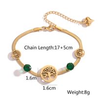 Simple Style Life Tree 304 Stainless Steel 18K Gold Plated Zircon Bracelets In Bulk main image 2