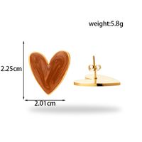 1 Pair Simple Style Heart Shape Stainless Steel 18k Gold Plated Hoop Earrings Ear Studs sku image 1