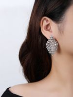 1 Pair Elegant Glam Luxurious Geometric Tassel Plating Inlay Copper Zircon Earrings main image 7