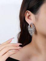 1 Pair Elegant Glam Luxurious Geometric Tassel Plating Inlay Copper Zircon Earrings main image 9