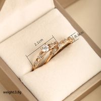 Xuping Romantic Heart Shape Alloy Plating Hollow Out Inlay Artificial Diamond 18k Gold Plated Valentine's Day Women's Rings sku image 6