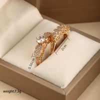 Xuping Romantic Heart Shape Alloy Plating Hollow Out Inlay Artificial Diamond 18k Gold Plated Valentine's Day Women's Rings sku image 7