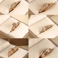 Xuping Romantic Heart Shape Alloy Plating Hollow Out Inlay Artificial Diamond 18k Gold Plated Valentine's Day Women's Rings main image 1