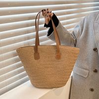 Women's Braid Solid Color Vintage Style Vacation Weave Square Zipper Shoulder Bag sku image 1