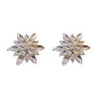 1 Pair Simple Style Classic Style Snowflake Inlay Alloy Zircon Ear Studs main image 3