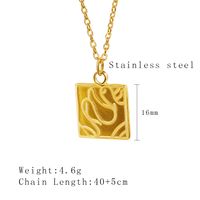 Elegant Einfacher Stil Irregulär Quadrat Rostfreier Stahl Überzug 18 Karat Vergoldet Halskette Mit Anhänger main image 2