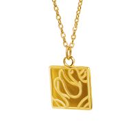 Elegant Simple Style Irregular Square Stainless Steel Plating 18k Gold Plated Pendant Necklace sku image 1