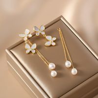 1 Pair Elegant French Style Korean Style Butterfly Alloy Drop Earrings main image 2