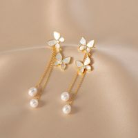 1 Pair Elegant French Style Korean Style Butterfly Alloy Drop Earrings main image 3