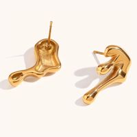 1 Pair Sweet Simple Style Solid Color Irregular Polishing Plating Alloy Gold Plated Silver Plated Ear Studs main image 5