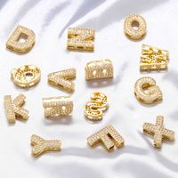 Hip-hop Classic Style Letter Copper Plating Inlay Zircon 18k Gold Plated Birthday Women's Charms main image 1