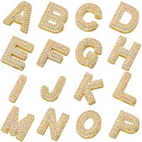 Hip-hop Classic Style Letter Copper Plating Inlay Zircon 18k Gold Plated Birthday Women's Charms main image 3