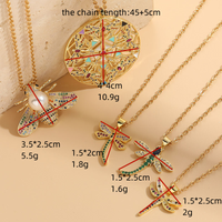 304 Stainless Steel Copper Lady Irregular Plating Inlay Insect Artificial Pearls Zircon Pendant Necklace main image 3