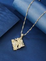 Casual Simple Style Solid Color Copper Plating Inlay Zircon 18k Gold Plated Pendant Necklace main image 4