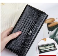 Women's Color Block Leather Zipper Wallets sku image 9