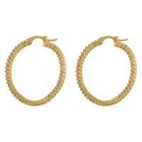 1 Pair Simple Style Round Plating Inlay Copper Zircon 18k Gold Plated Hoop Earrings Ear Studs main image 7