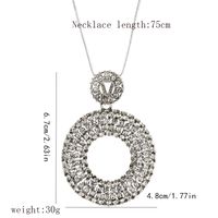 Simple Style Circle Alloy Copper Inlay Artificial Crystal Women's Sweater Chain sku image 1