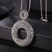 Simple Style Circle Alloy Copper Inlay Artificial Crystal Women's Sweater Chain main image 1