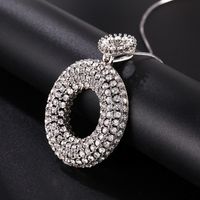Simple Style Circle Alloy Copper Inlay Artificial Crystal Women's Sweater Chain main image 4