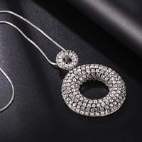 Simple Style Circle Alloy Copper Inlay Artificial Crystal Women's Sweater Chain main image 5