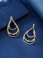 1 Pair Simple Style Color Block Plating Inlay Copper Zircon 18k Gold Plated Ear Studs main image 3