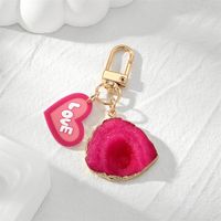 Cute Simple Style Heart Shape Resin Unisex Keychain main image 3