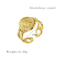 Edelstahl 304 18 Karat Vergoldet Einfacher Stil Überzug Herzform Offener Ring sku image 2