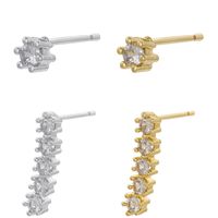 1 Pair Classic Style Geometric Round Dots Plating Inlay Copper Zircon 18k Gold Plated Ear Studs main image 1