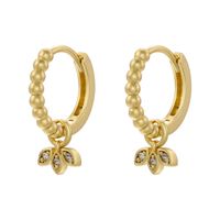 1 Piece 1 Pair Elegant Shamrock Round Plating Inlay Copper Artificial Pearls Zircon 18k Gold Plated Dangling Earrings main image 5