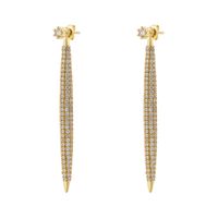 1 Pair Ig Style Punk Geometric Plating Inlay Copper Zircon 18k Gold Plated Dangling Earrings main image 4