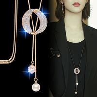 Simple Style Spiral Alloy Inlay Zircon Women's Pendant Necklace main image 1