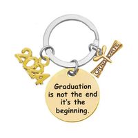 2022 Graduation Is Beginning .. Lettering Stainless Steel Keychains Graduation Season Gift sku image 5
