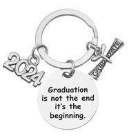 2022 Graduation Is Beginning .. Lettering Stainless Steel Keychains Graduation Season Gift sku image 1