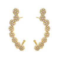 1 Pair Elegant Water Droplets Petal Tassel Plating Inlay Copper Zircon 18k Gold Plated Dangling Earrings sku image 1