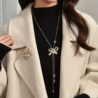 Elegant Luxurious Bow Knot Alloy Inlay Rhinestones Women's Sweater Chain main image 3