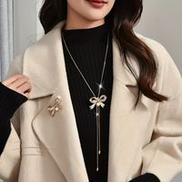 Elegant Luxurious Bow Knot Alloy Inlay Rhinestones Women's Sweater Chain main image 4