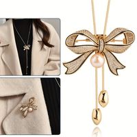 Elegant Luxurious Bow Knot Alloy Inlay Rhinestones Women's Sweater Chain main image 5