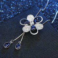 Simple Style Flower Alloy Copper Inlay Glass Women's Sweater Chain main image 5
