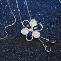 Simple Style Flower Alloy Copper Inlay Glass Women's Sweater Chain main image 4