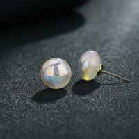 1 Pair Simple Style Round Copper Ear Studs main image 1