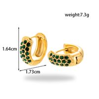 1 Pair Vintage Style French Style Simple Style C Shape Round Flower Stainless Steel Zircon 18k Gold Plated Ear Studs main image 2