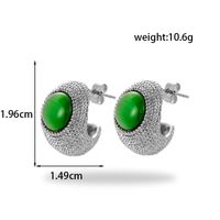 1 Pair Vintage Style French Style Simple Style C Shape Round Flower Stainless Steel Zircon 18k Gold Plated Ear Studs main image 7