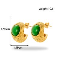 1 Pair Vintage Style C Shape Plating Inlay Stainless Steel Zircon 18k Gold Plated Ear Studs main image 4