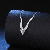 Elegant Glam Solid Color Sterling Silver Plating Inlay Zircon White Gold Plated Necklace Pendant main image 3
