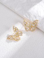 1 Pair Luxurious Streetwear Shiny Butterfly Inlay Alloy Rhinestones Ear Studs main image 4