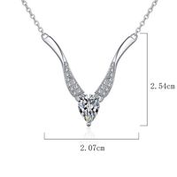 Elegant Glam Solid Color Sterling Silver Plating Inlay Zircon White Gold Plated Necklace Pendant main image 2