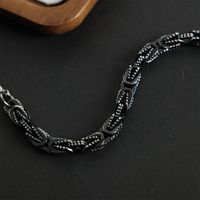 Retro Exaggerated Cool Style Geometric Titanium Steel Layered Bracelets main image 3